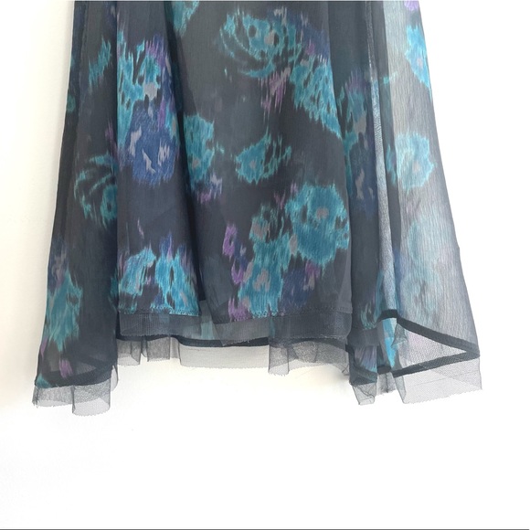 Free People Intimately Chiffon Blue Poppyfield Midnight Slip Dress Size XS-S - Picture 3 of 14